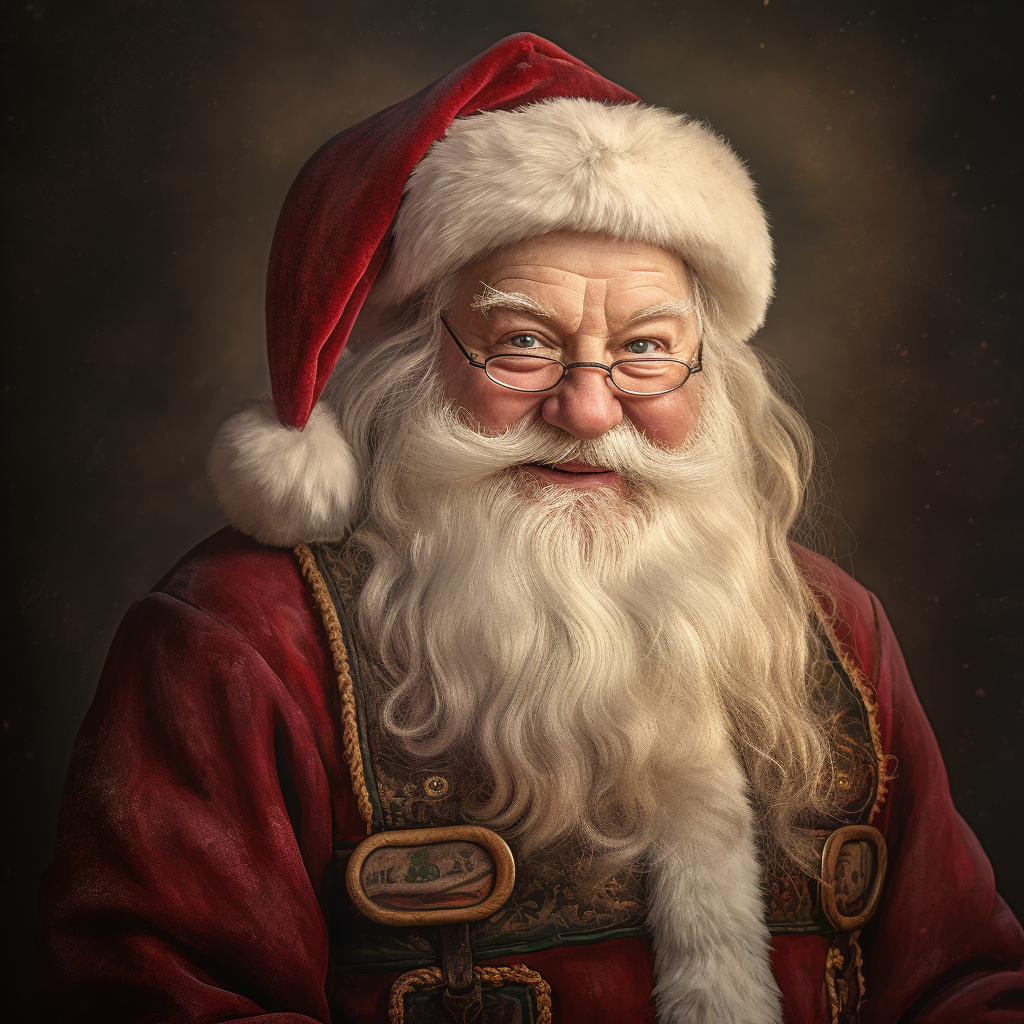 Classic Santa Claus posing for photo