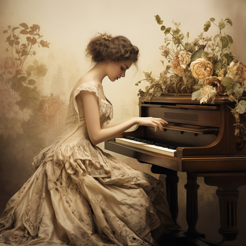 Beautiful classical music piano romantism motif