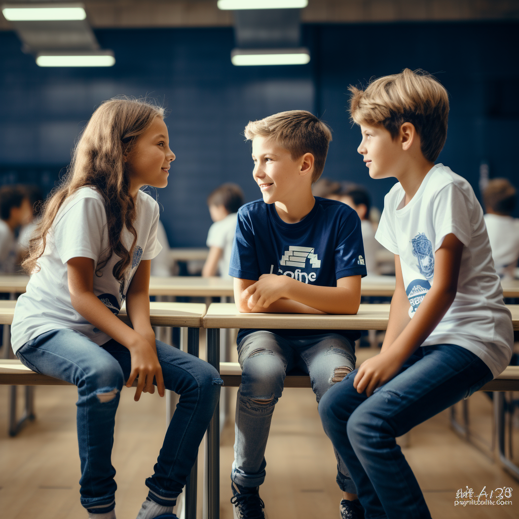 Children talking in a classroom