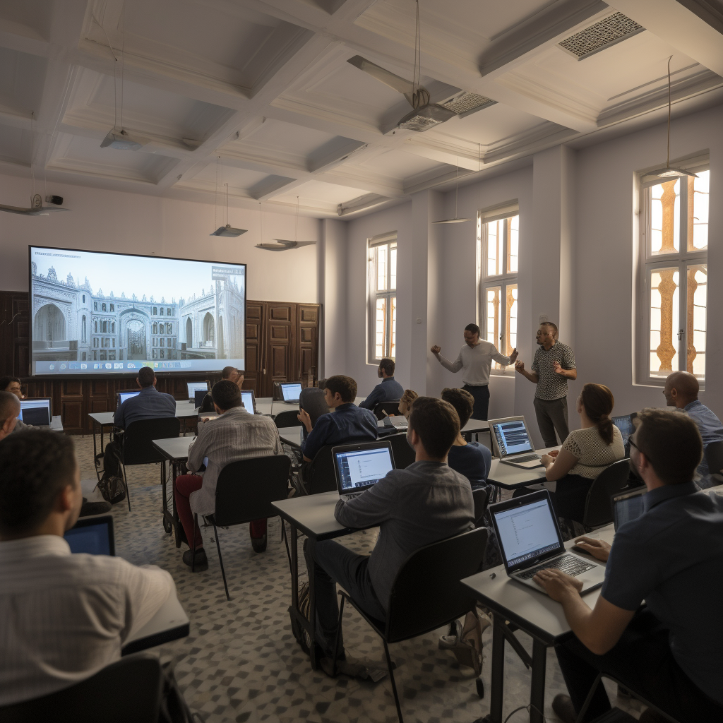 Classroom training on technology in Fes, Morocco