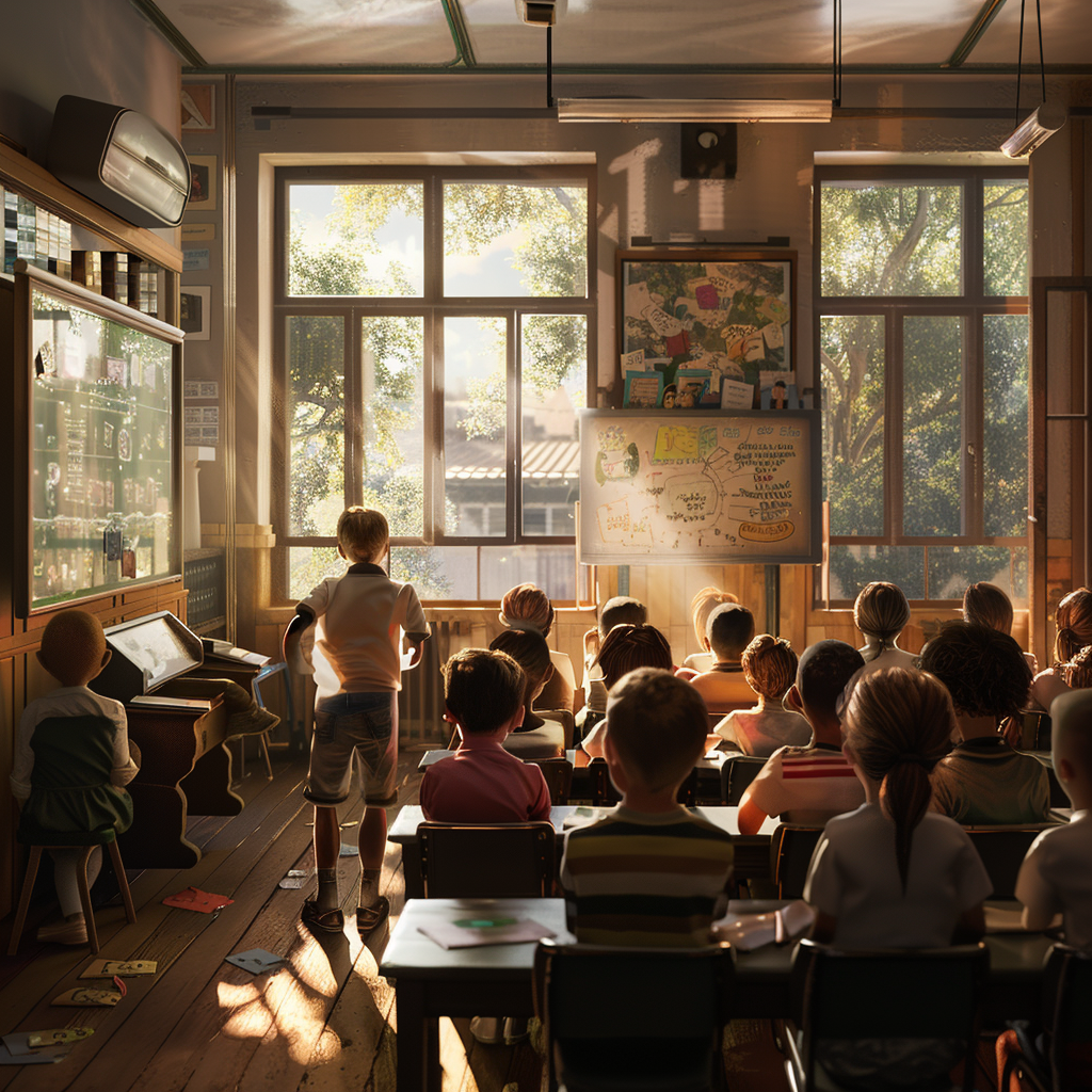 Children in Classroom Listening to Teacher