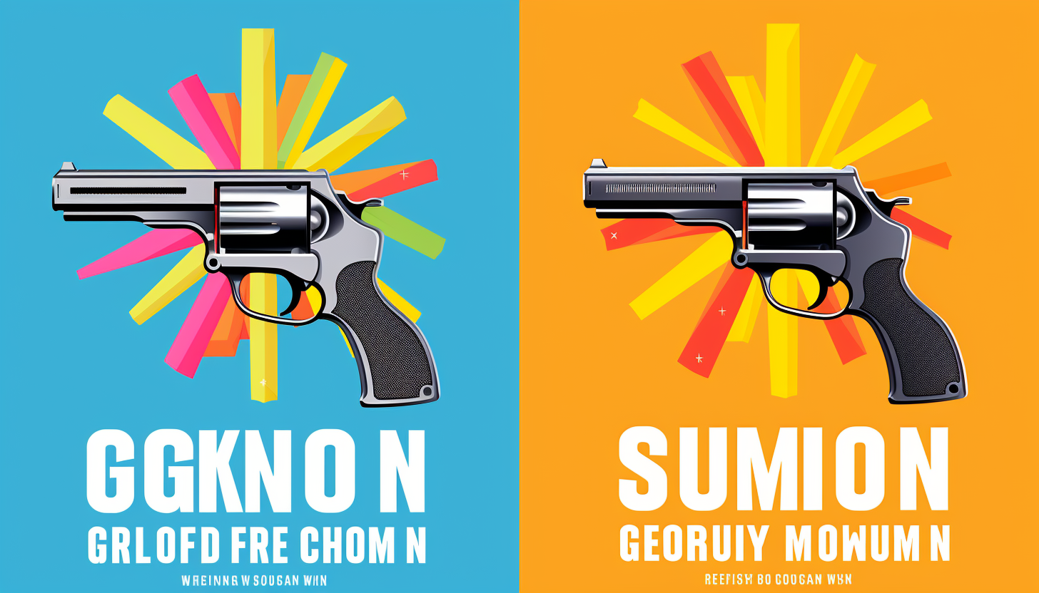 Colorful gun show poster design