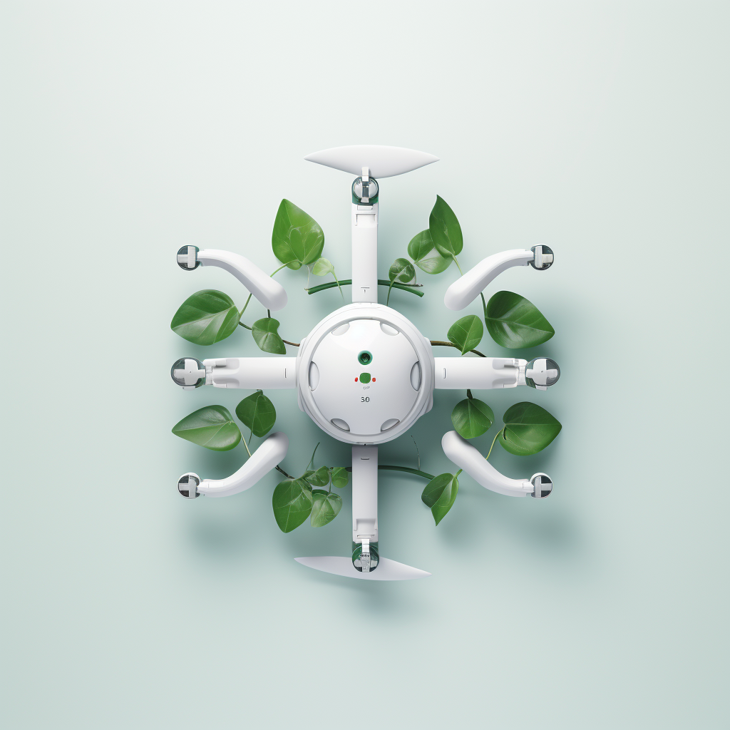 Green leaf drone logo with cloudberry