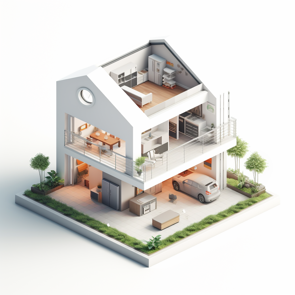 Simple clean house illustration on white background