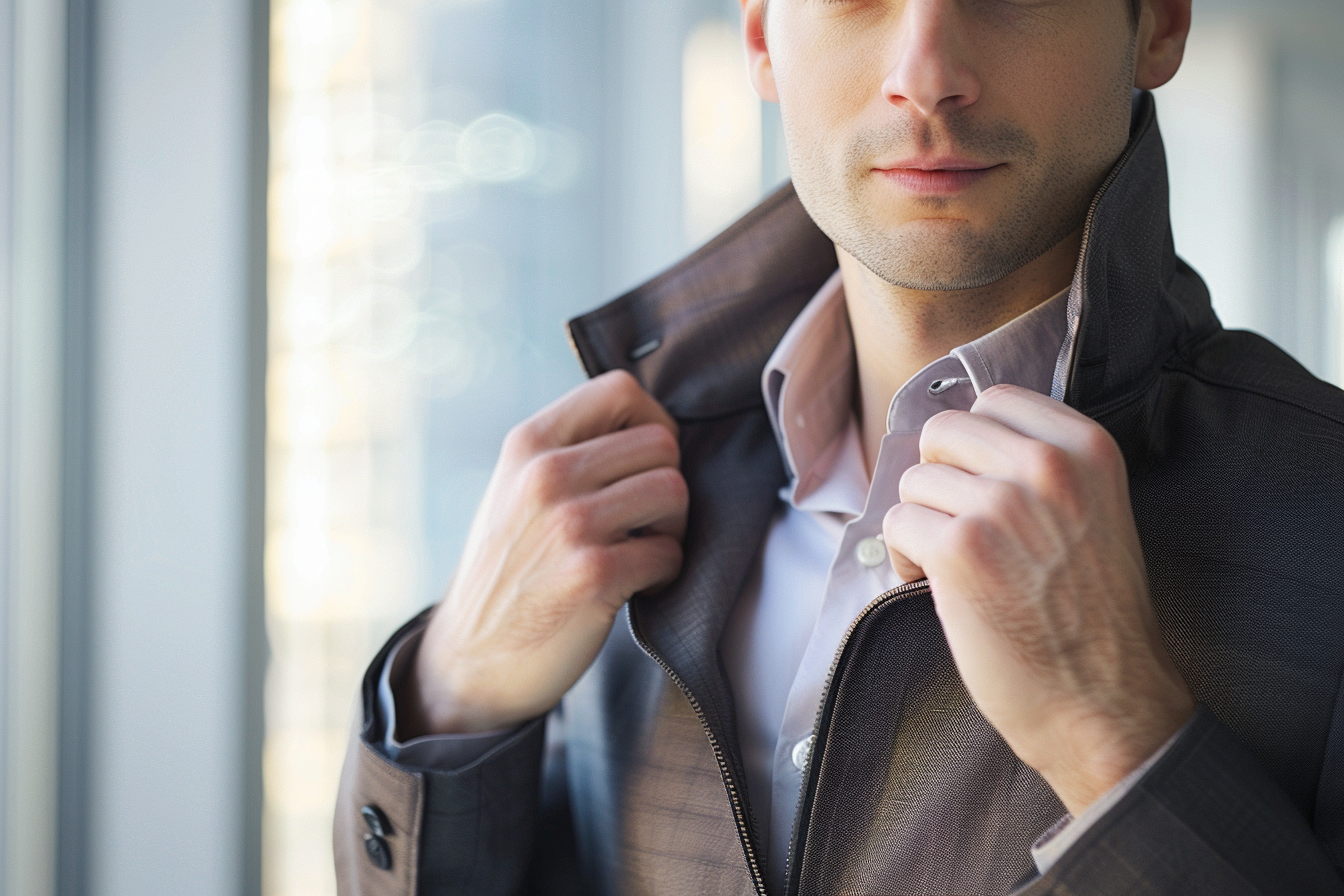 Clean shaven man in business jacket