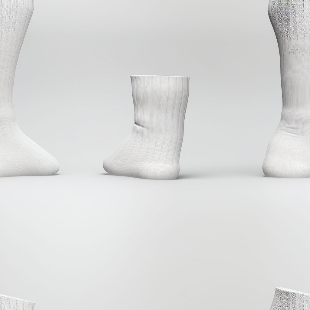 Detailed Side View of Clean White Socks