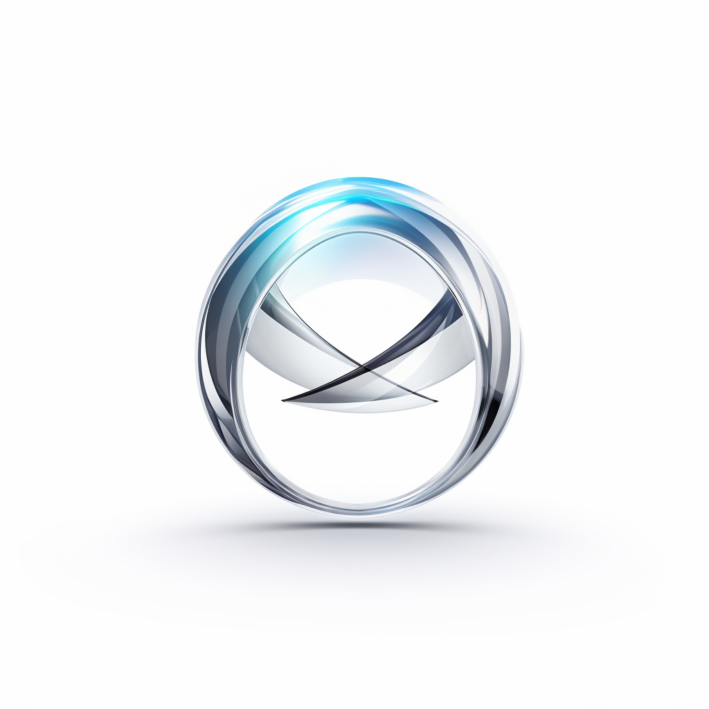 Futuristic logo with loupe