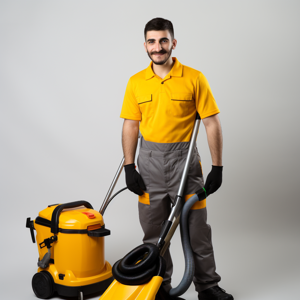 Man from Cleaning Company with Tools