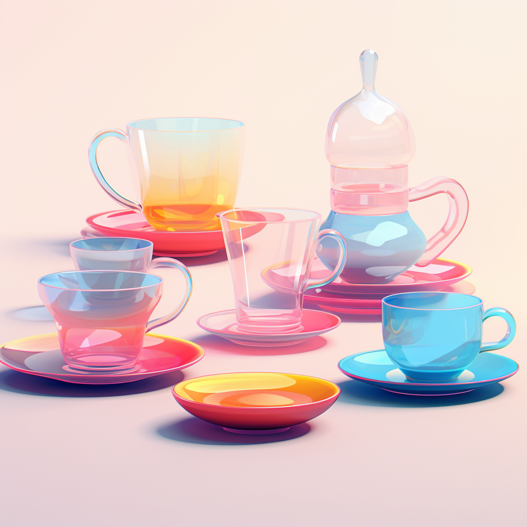 Colorful tableware with clear lines