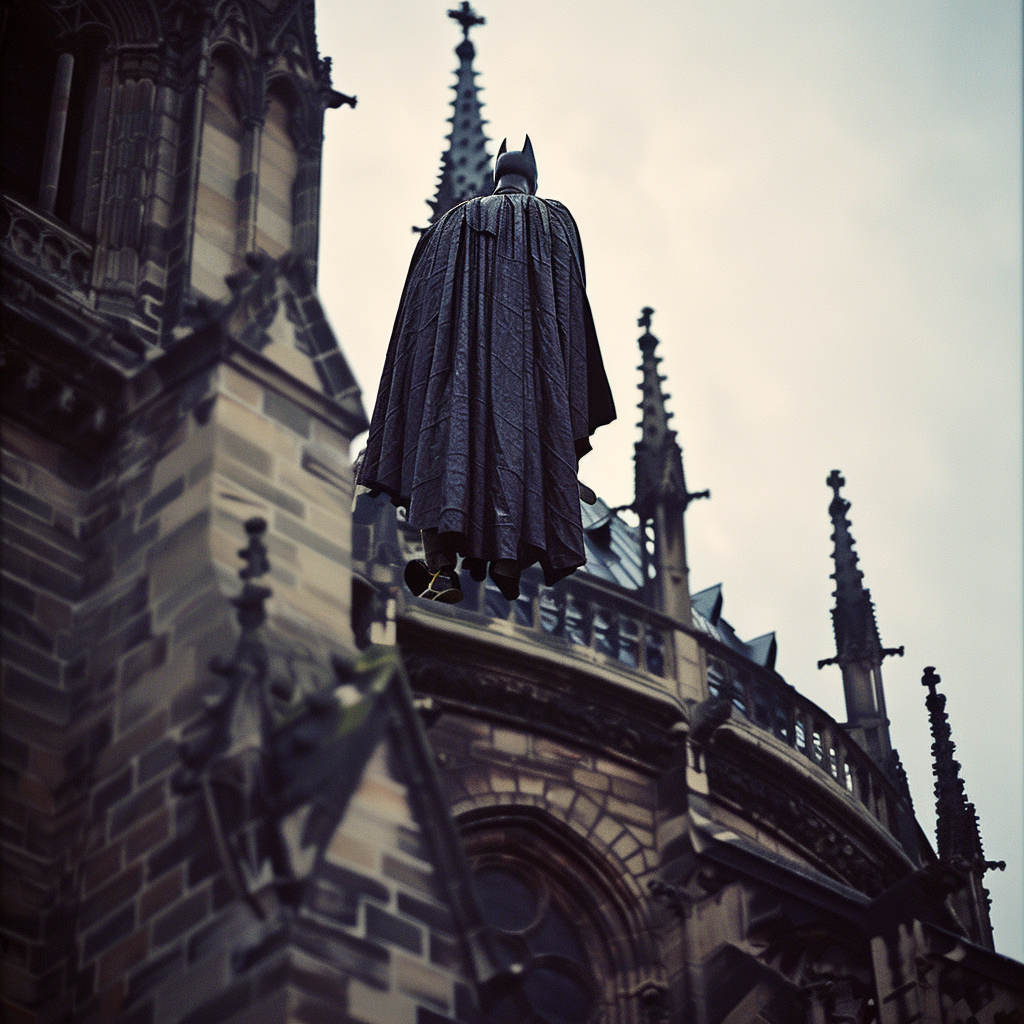 Batman on Clermont-Ferrand Cathedral