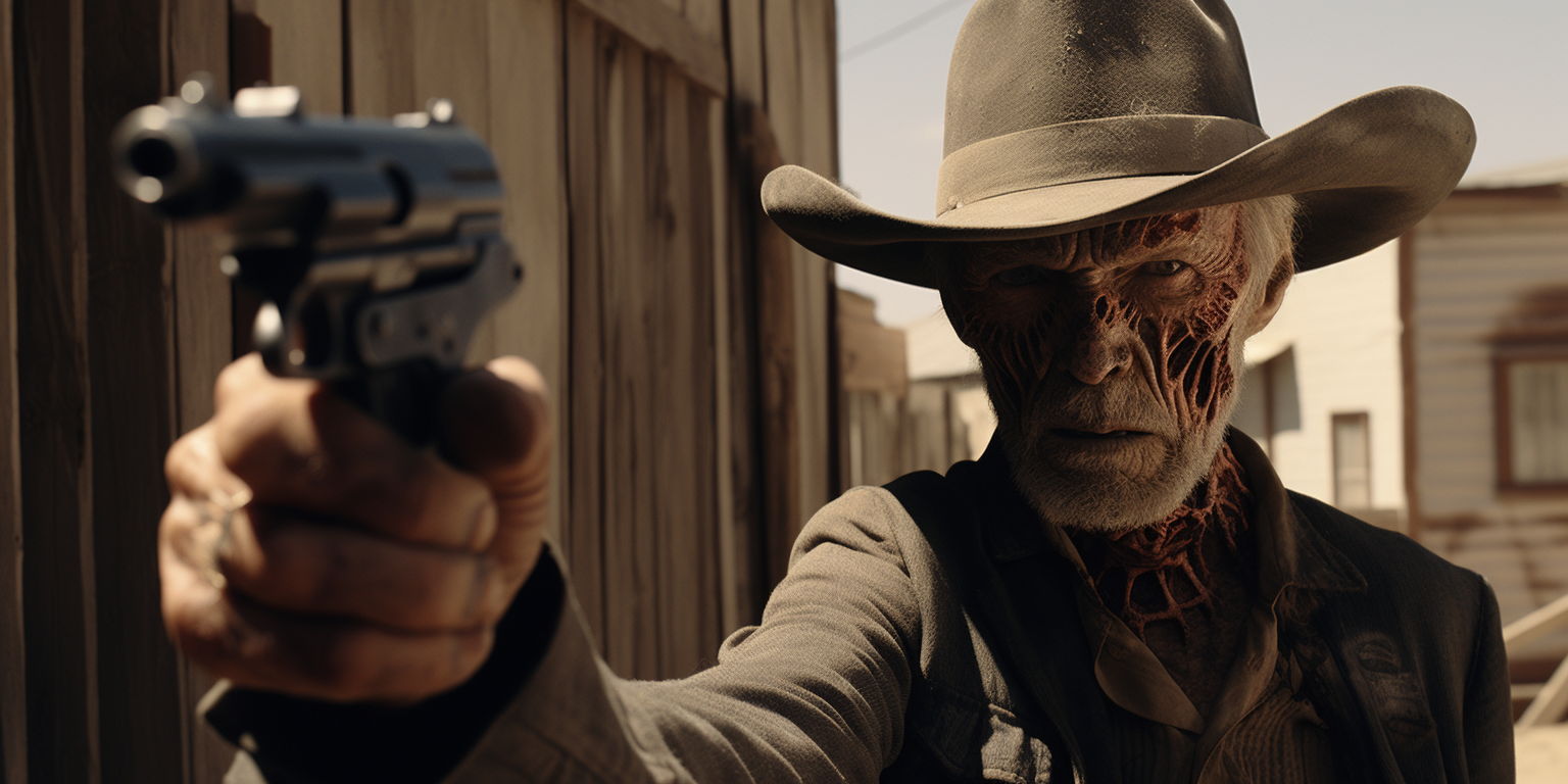 Clint Eastwood Cowboy Zombie Shooting