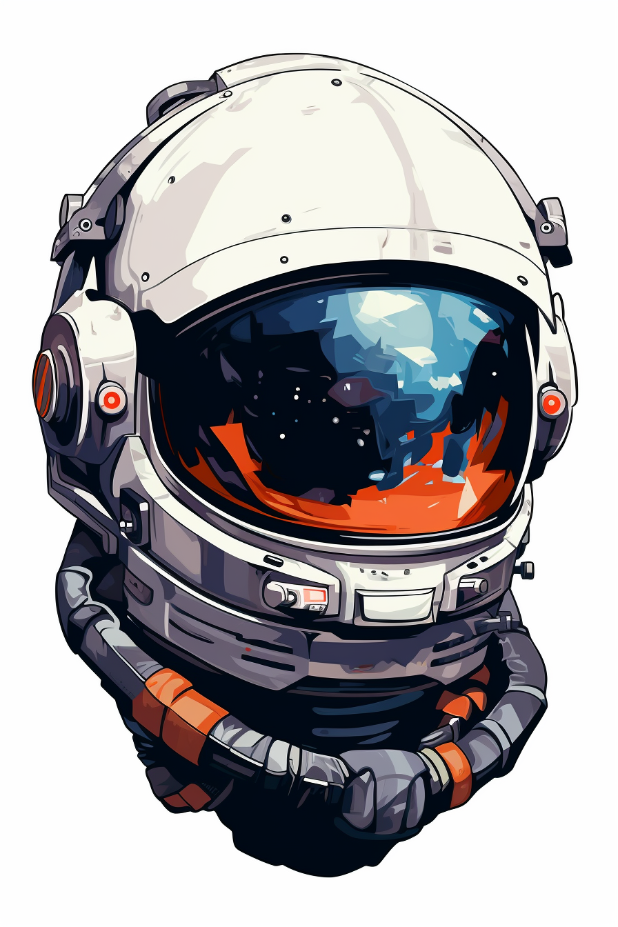 Astronaut helmet clip art on white background