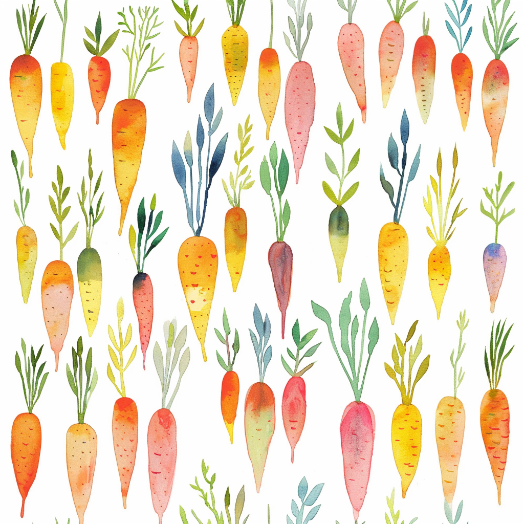 Watercolor Carrots Clipart Set