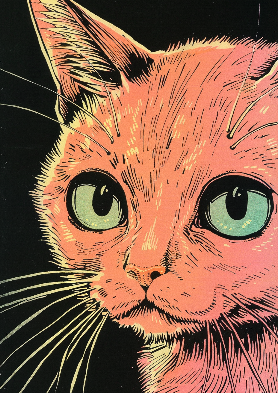 Close Up Cat Pastel Manga