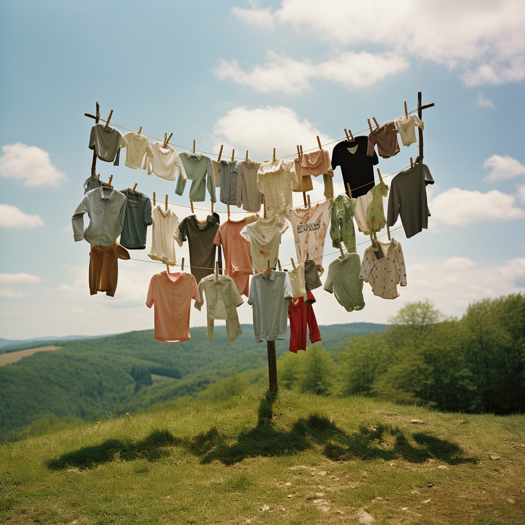 Creative Clothesline With Word  CLOTHES