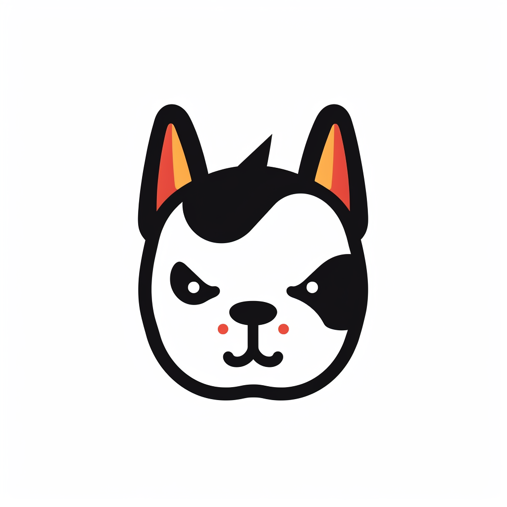 Minimalistic boston terrier mascot embroidery design