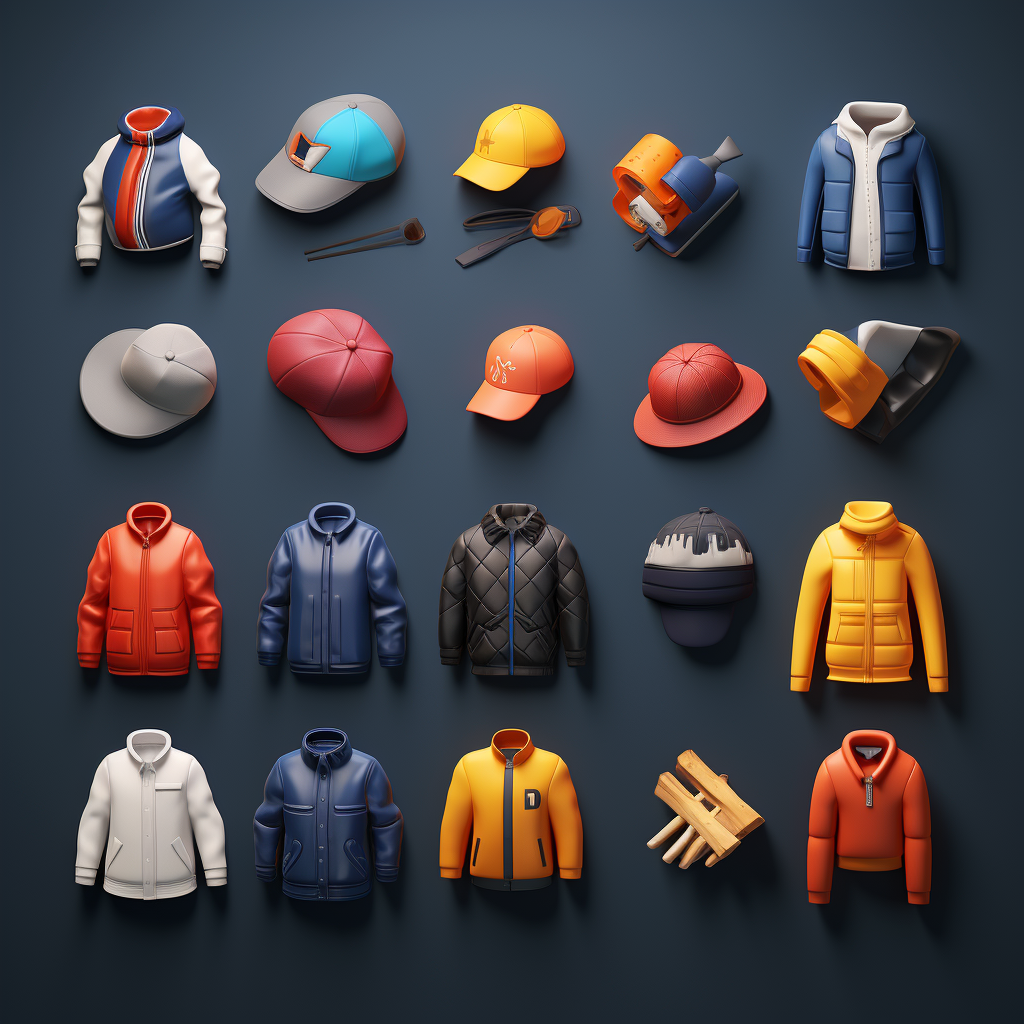 Fashionable clothing icon set