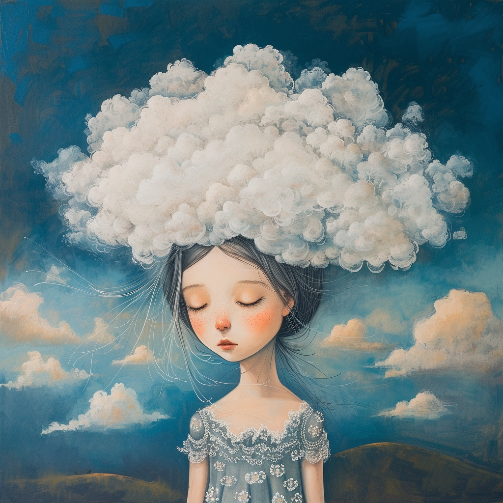 Cloud girl in the sky