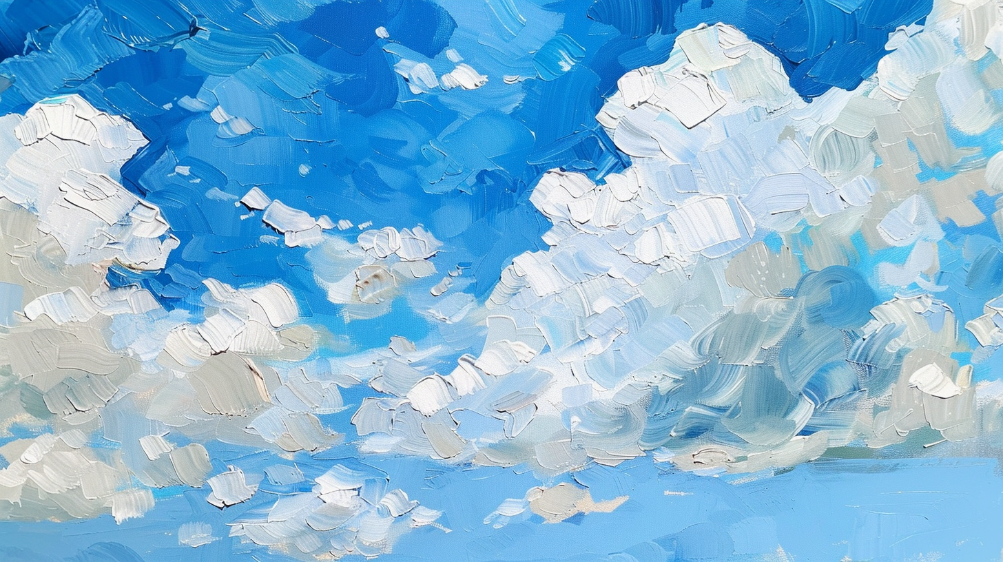 Impressionist painting of clouds in sky