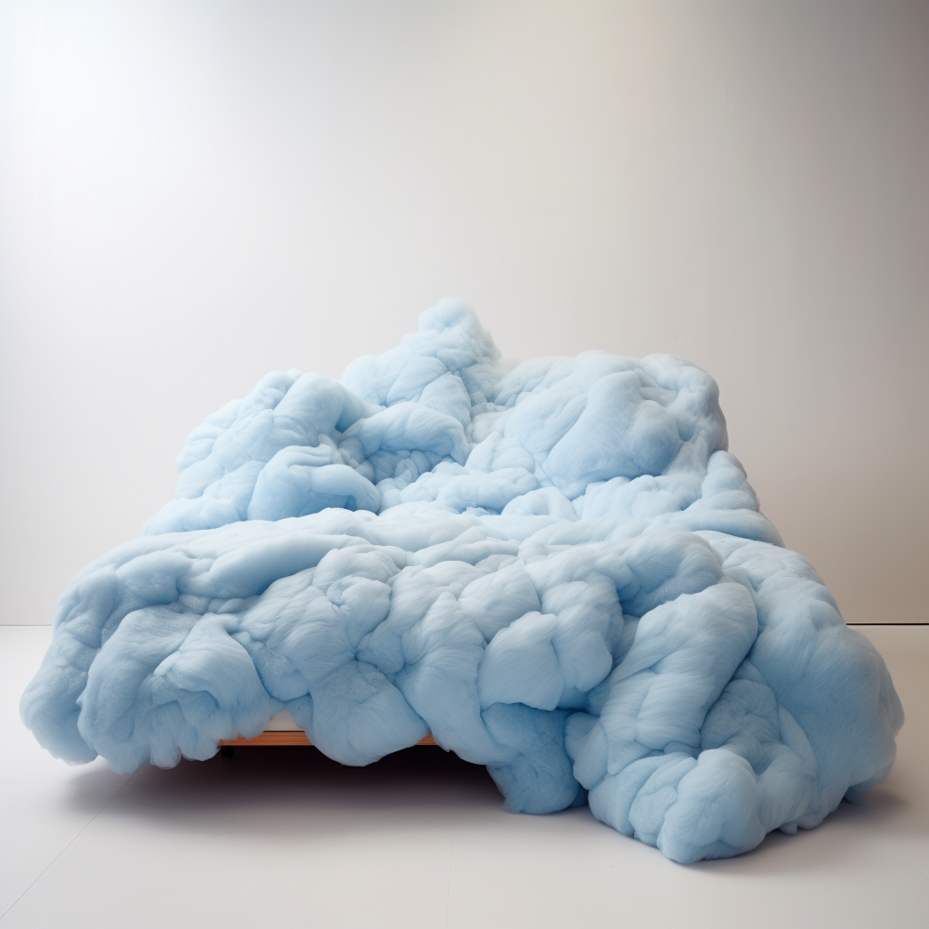 Oversized comfortable plush bed in the clouds