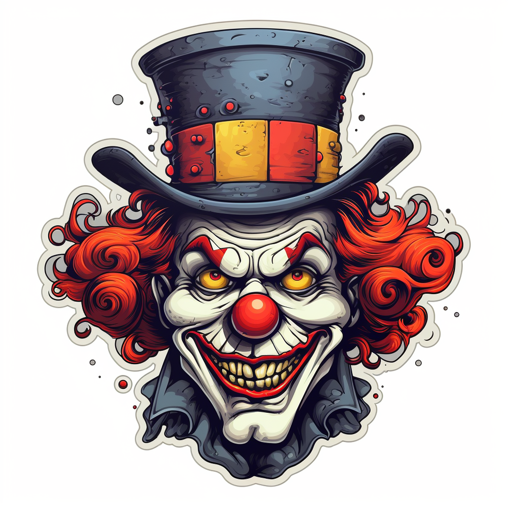 Cute clown sticker with smile