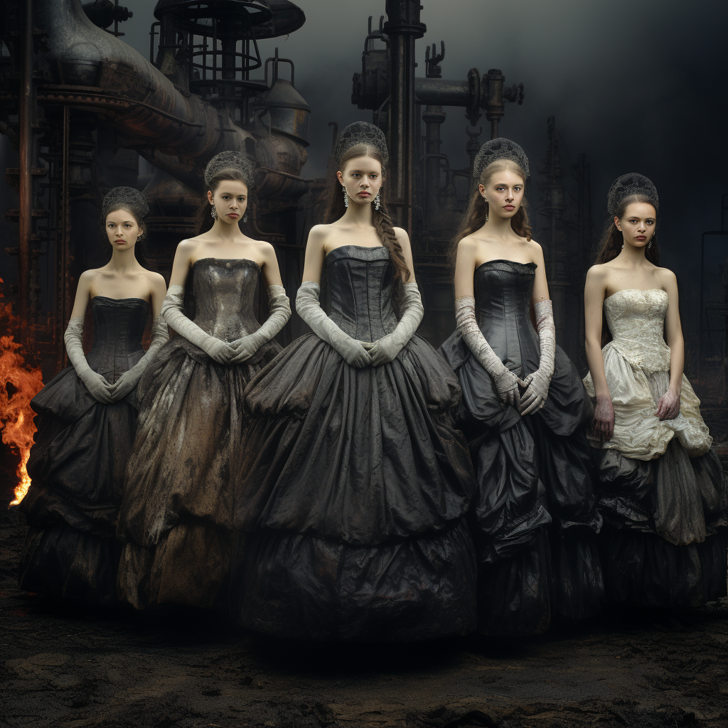 Princesses from Coal, Oil, and Natural Gas near Underworld Gates