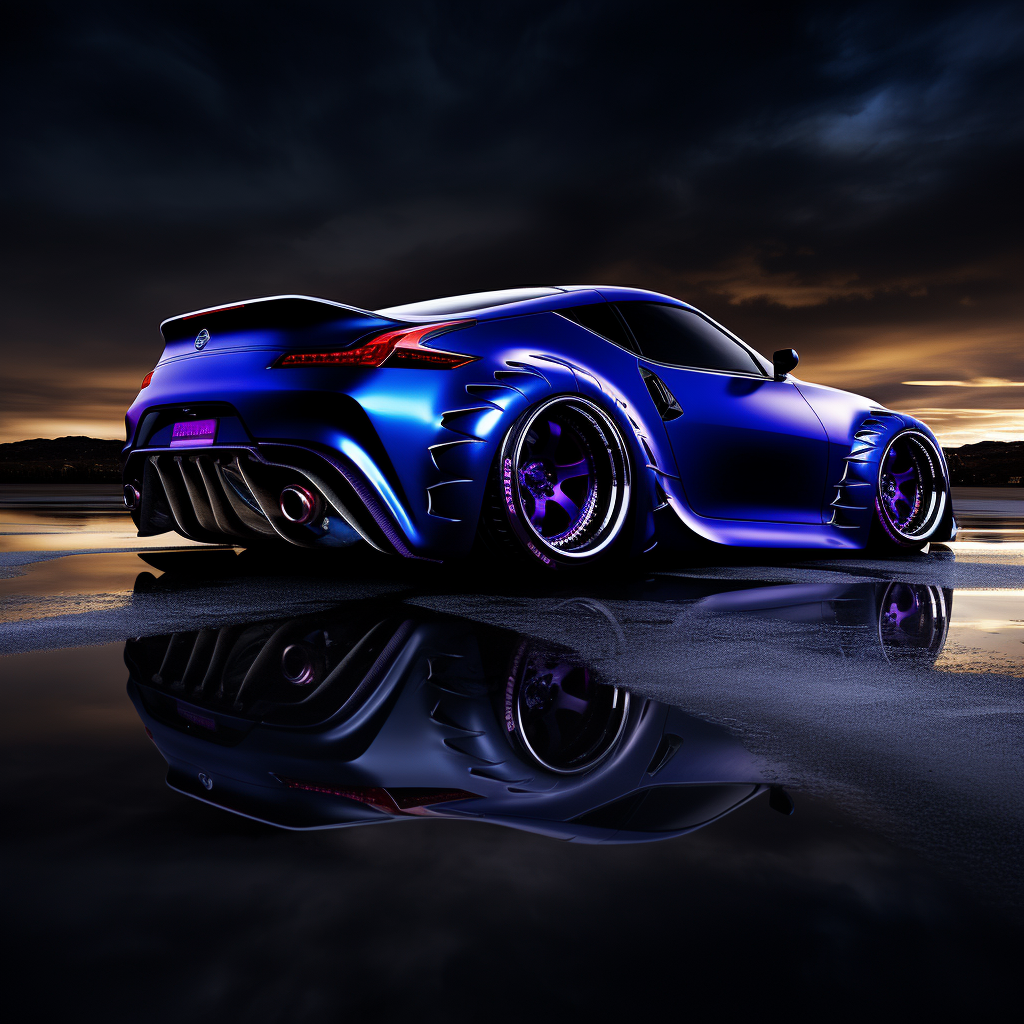 Cobalt Blue Nissan Z | Extreme Far Shot