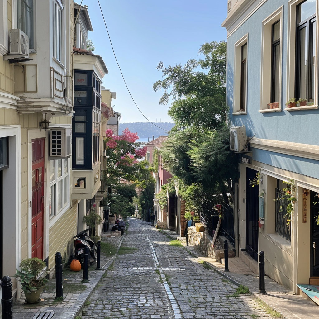 cobblestone street in Beyoglu Karakoy