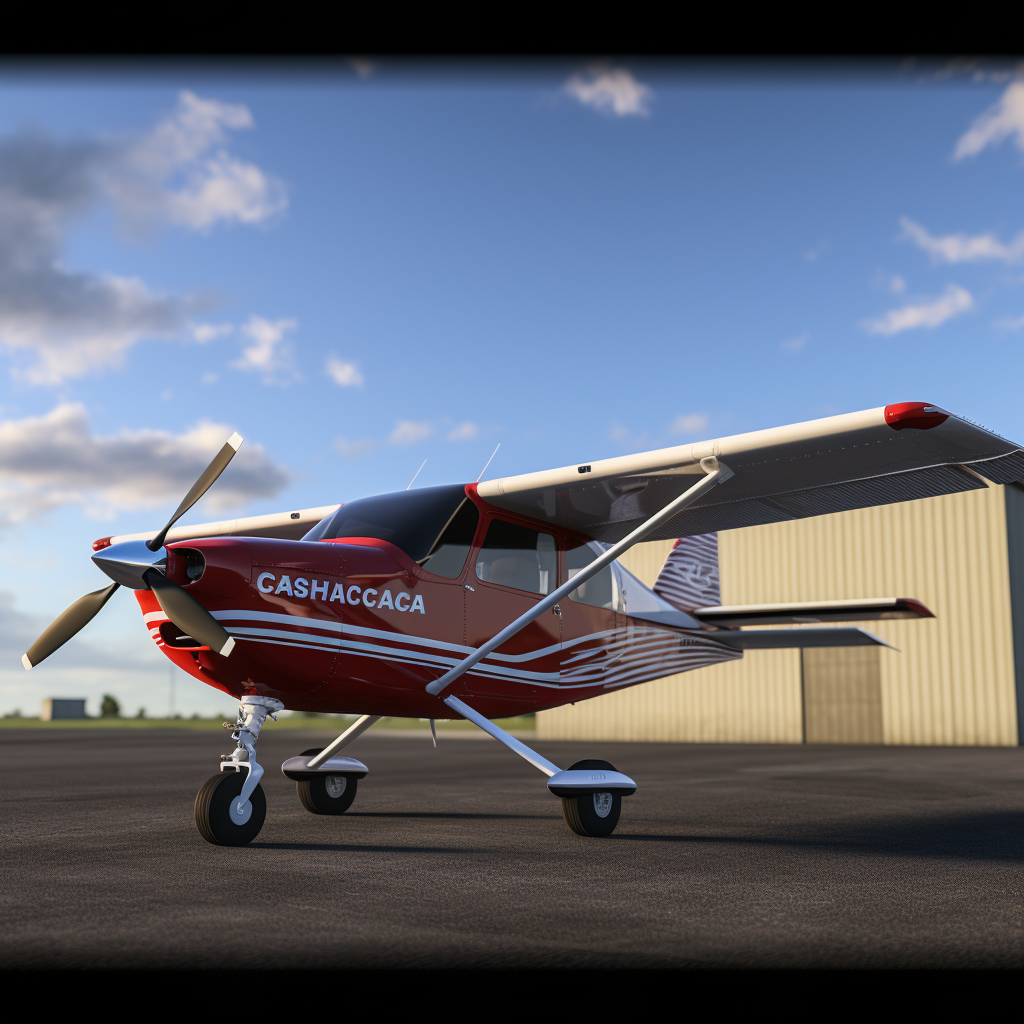 Cessna 210 Aircraft Close to Hangar