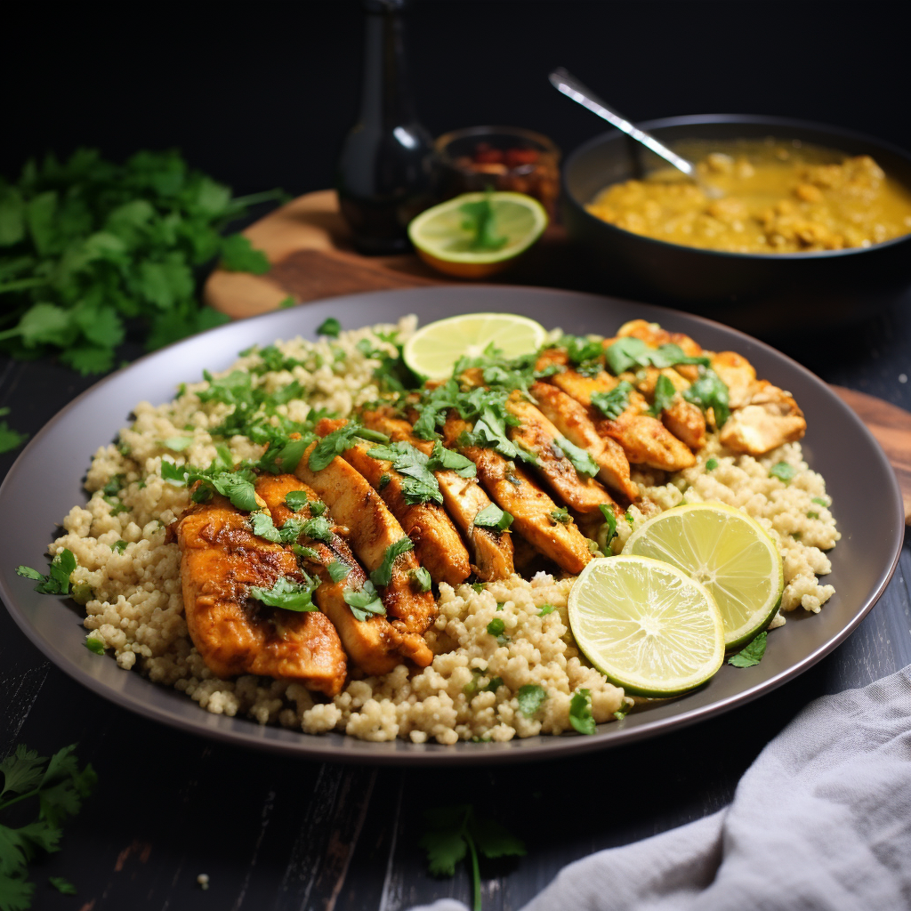 Tasty coconut curry chicken with cauliflower rice