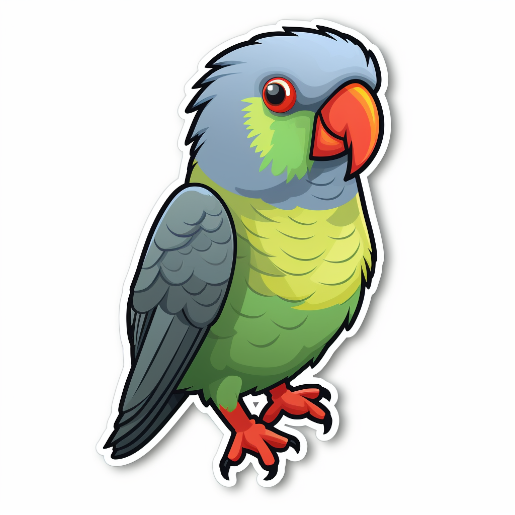 Cute Coconut Lorikeet with Blue Head, Red Belly, and Green Wings