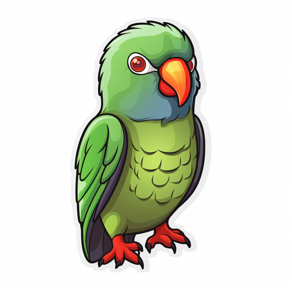 Cute coconut lorikeet illustration