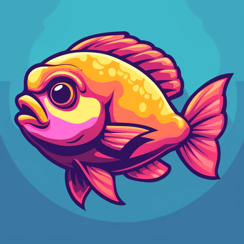 Vibrant codfish mascot cartoon profile