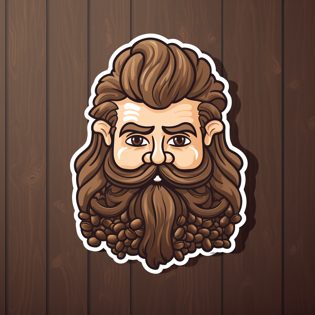 Coffee bean dwarf sticker artwork