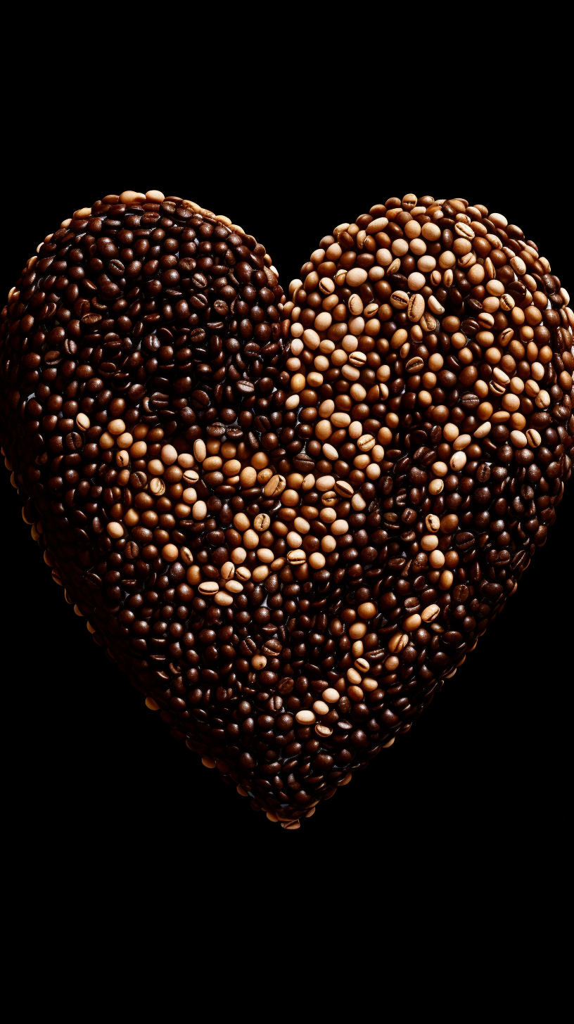 Enchanting coffee bean heart image