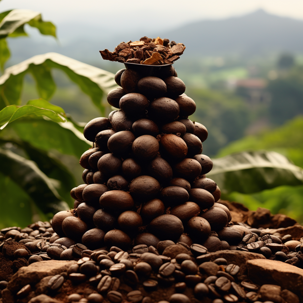 Coffee beans on an Asian coffee farm