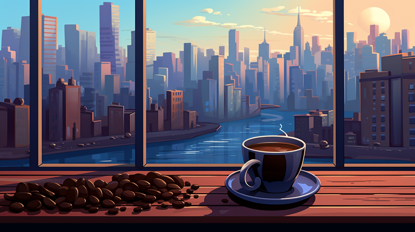 Coffee bean package illustration with window view