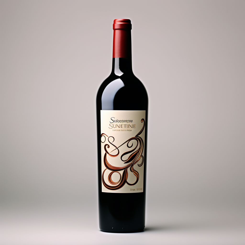 Coffee Bean Grape Cluster Wine Bottle Label