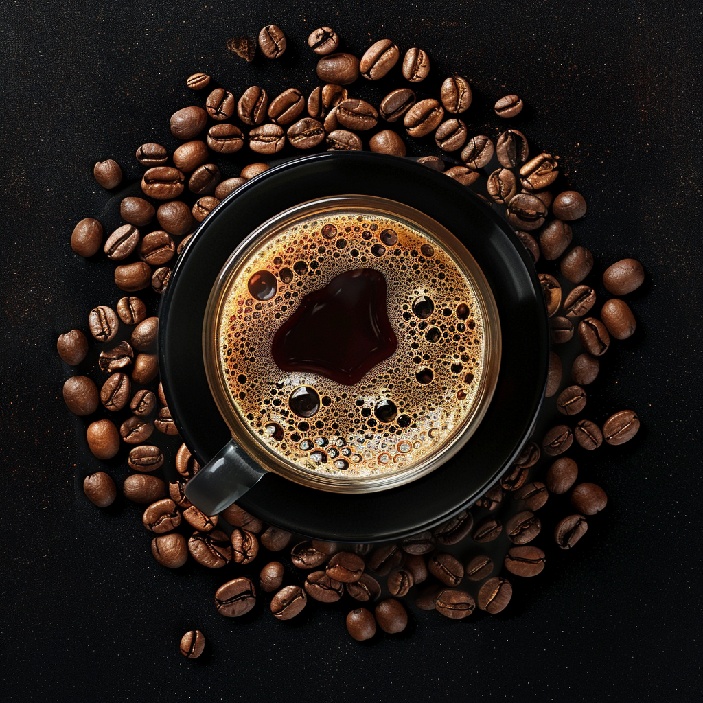 Coffee beans and glass mockup