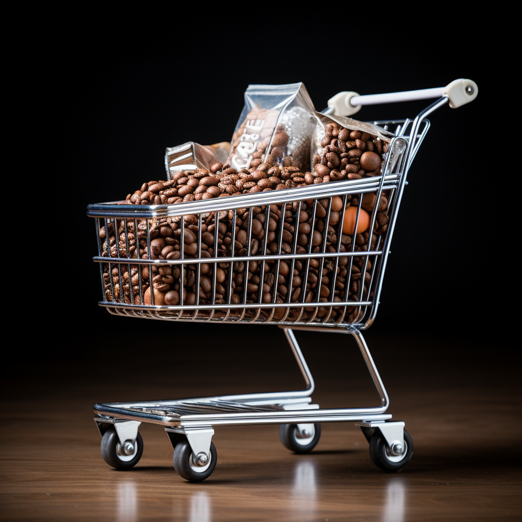 A cart filled with aromatic coffee beans