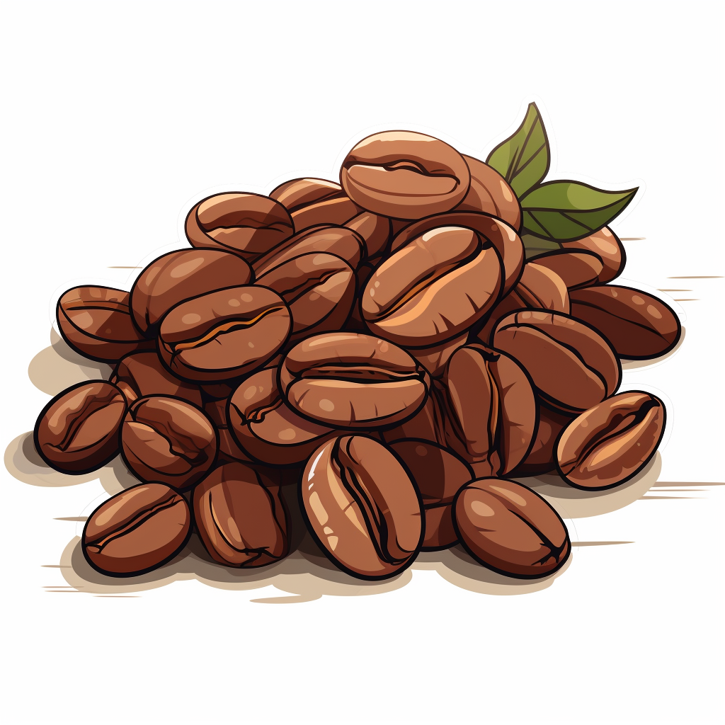 Coffee beans sticker vectors