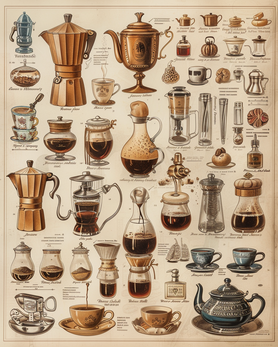 Ernst Haeckel style coffee brewer poster