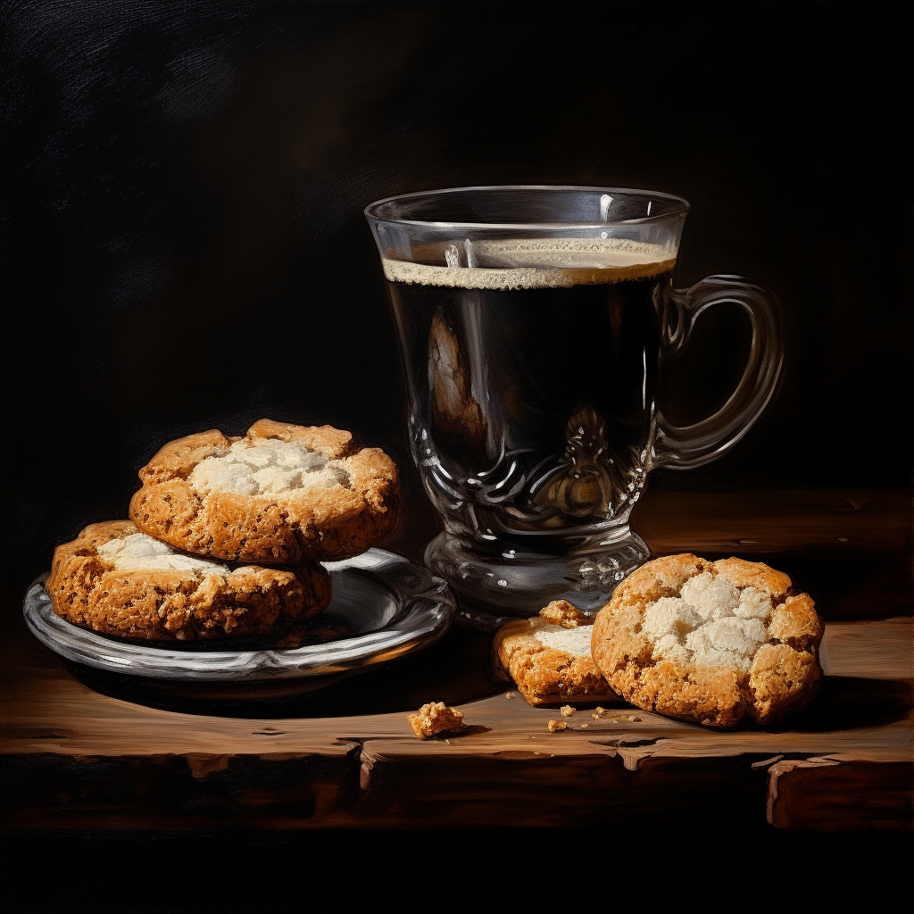 Coffee and Cookies Still Life Painting