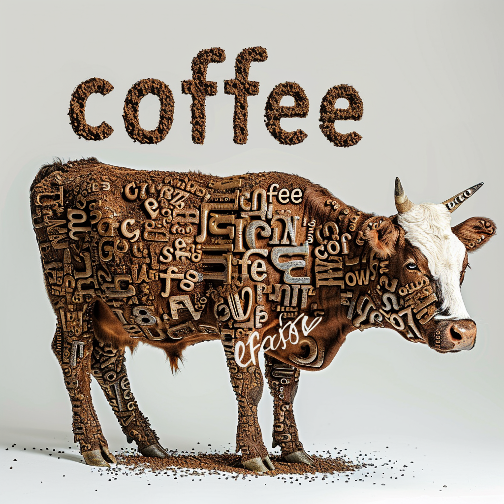 Unique artwork of a coffee cow