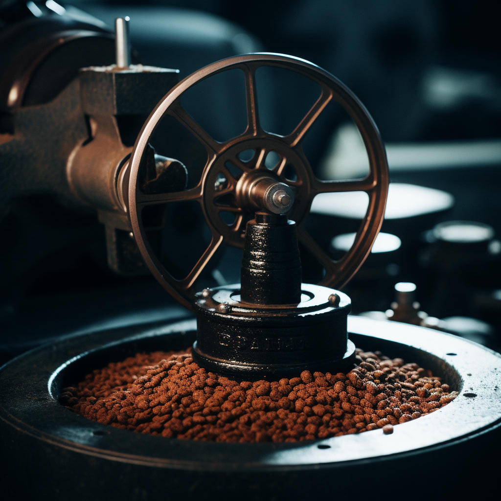 Hand coffee grinder on car wheel