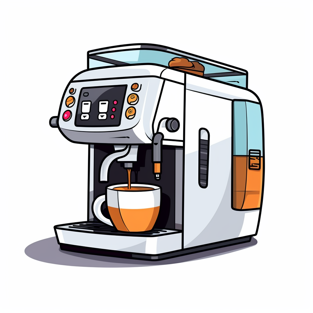 Coffee Machine Paper Cup Sticker Cartoon