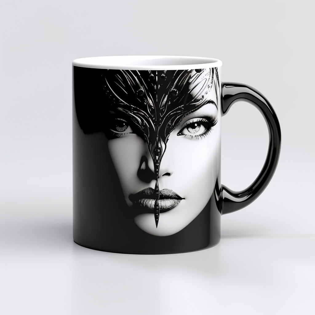 Coffee Mug Design Black White