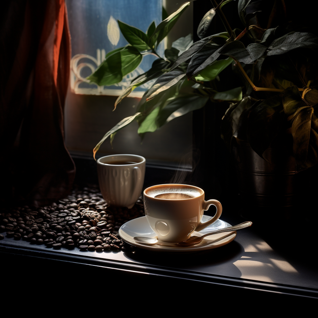 A Cup of Coffee on Table