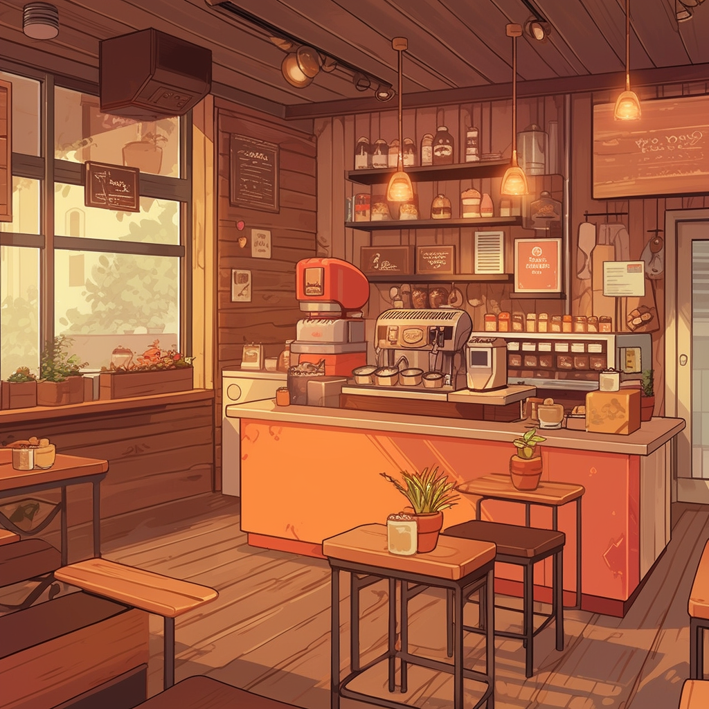 Coffee Shop Anime Background