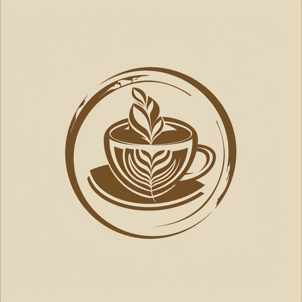 Coffee shop logo with latte art